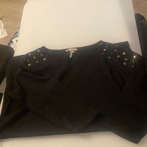 Studded Shoulder Light Sweater